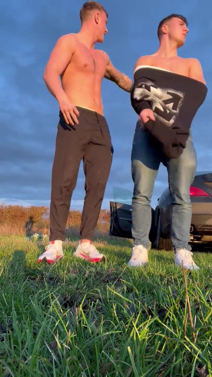 two hot friend showing body outside