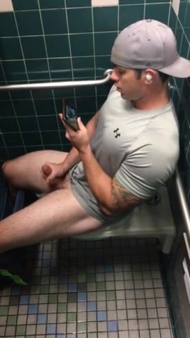 muscled up dude caught jacking off and cumming