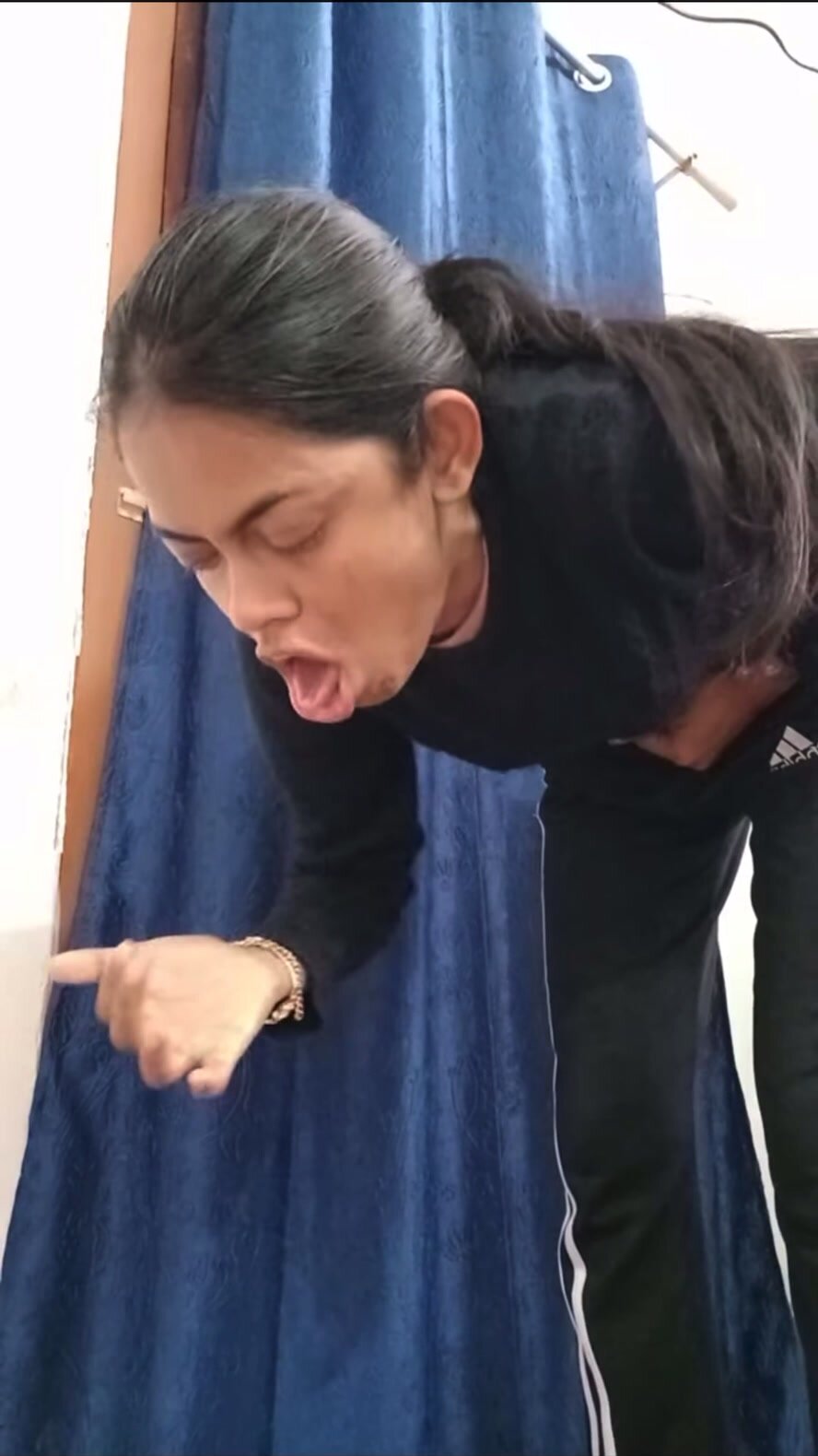 Beautiful Indian girl vomit