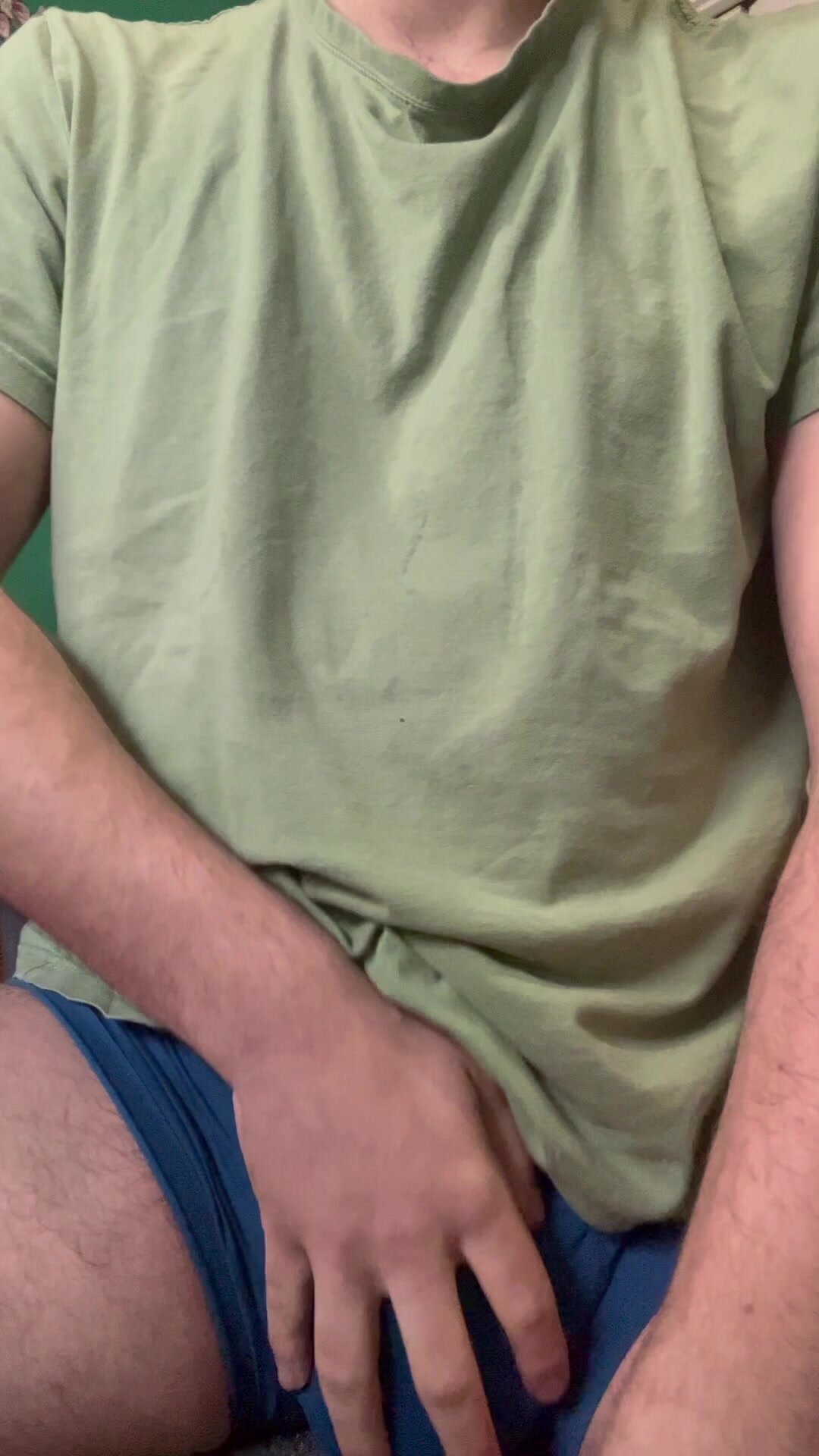 in my blue shorts