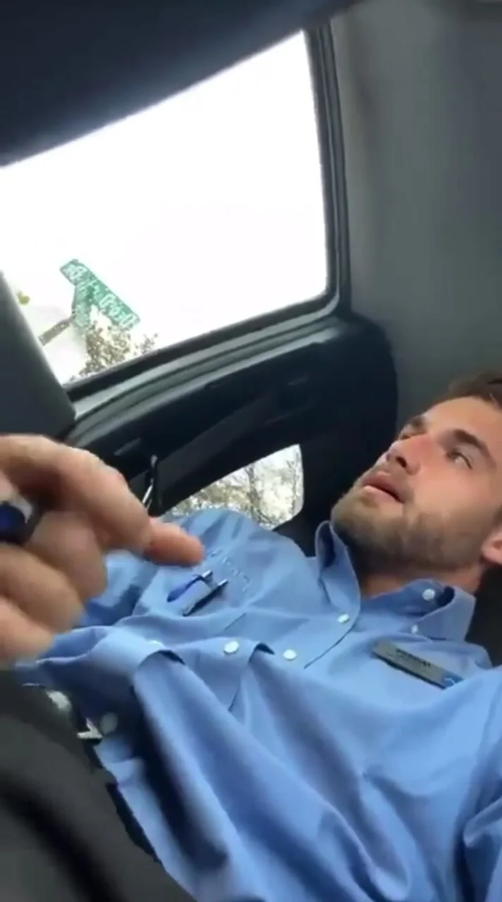 American guy in uniform jerks off in car - ThisVid.com