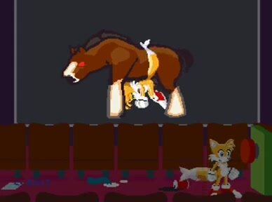 Tails gets fucked by horse