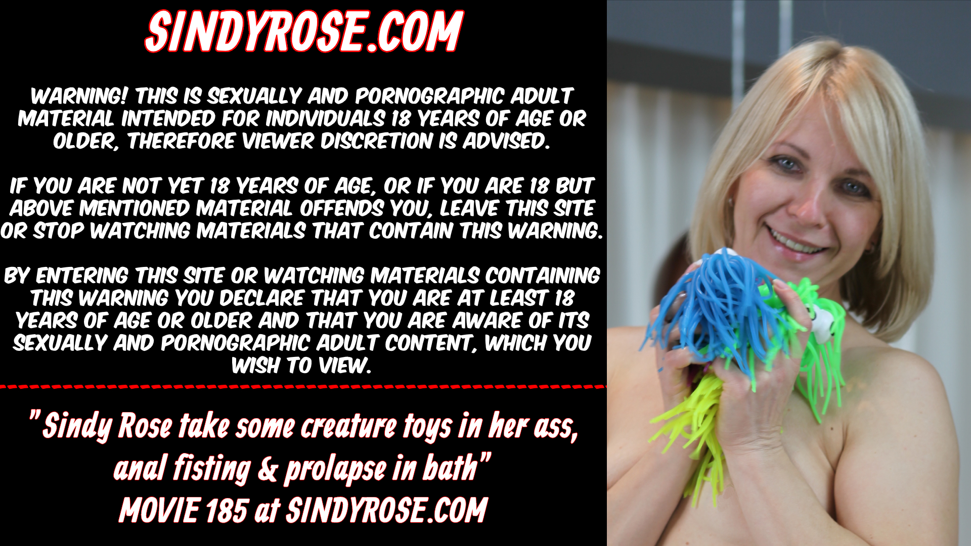 Sindy Rose creature toys in ass, anal fisting, prolapse