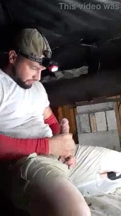 Sexy Bisexual Latino Jerks Cock Under His House