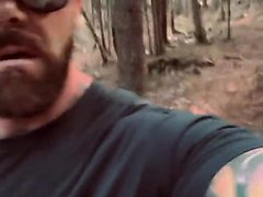 Horny str8 married redneck dad jerks off in the forest