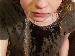Anal fucking and pissing for teen slut