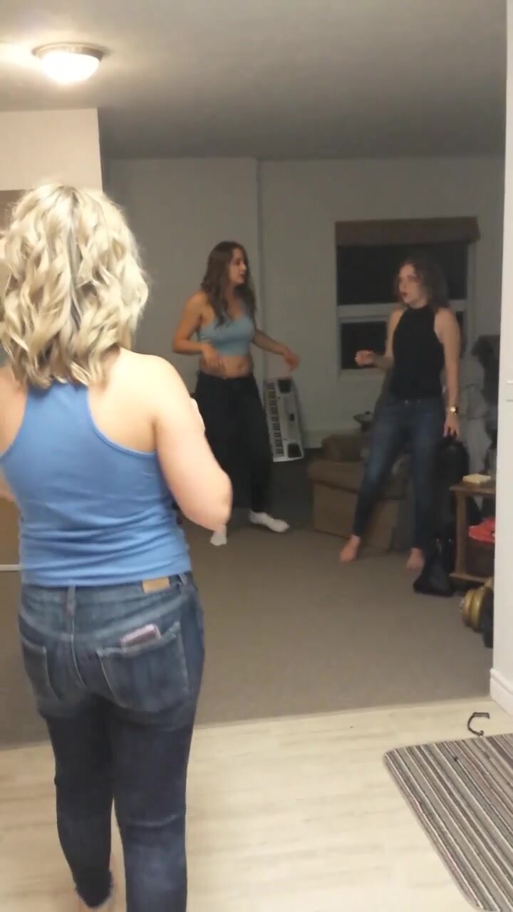 Drunk dancing with titties on show