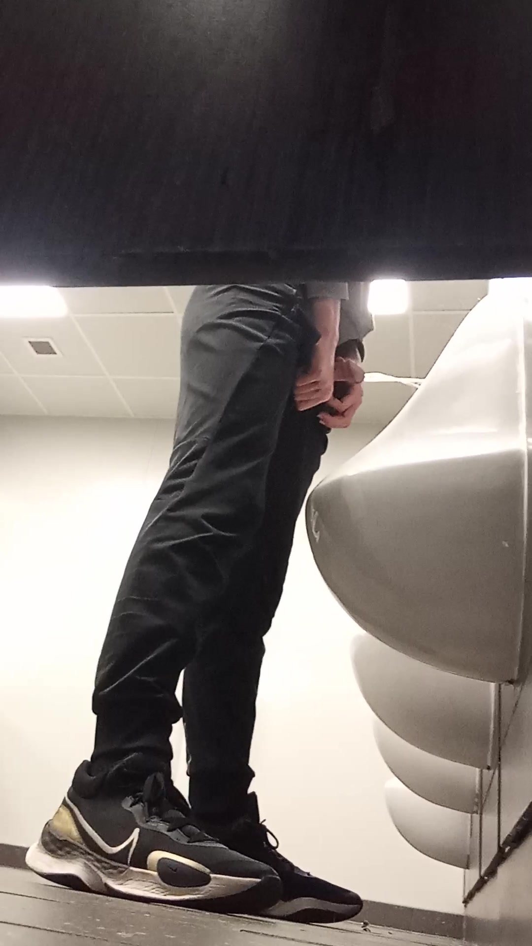 Hard dick piss at urinal