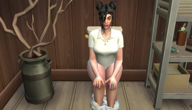 Sims 4 ... the thicc lady  pooping