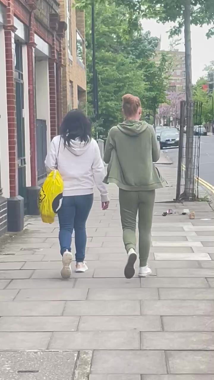 2 skinny asses walking in public