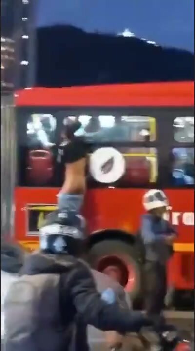 pants stripped on a bus