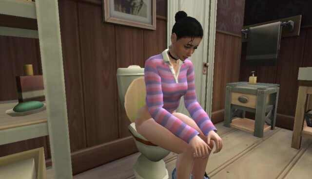 sims 4 cropped polo girl pooping