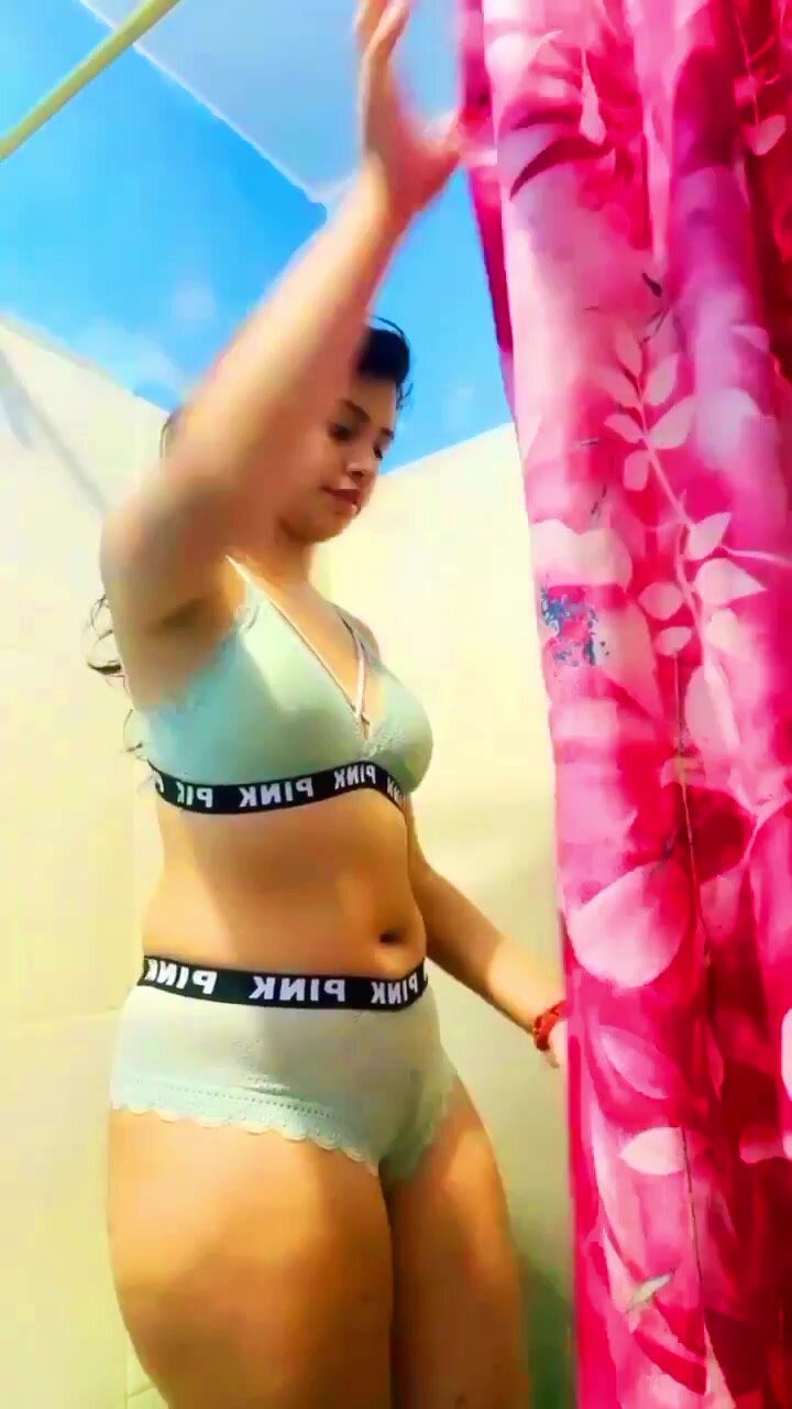 Indian girl bathing - video 2