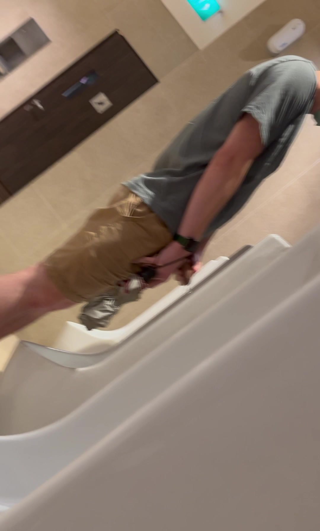 Caught Young Boy Pissing at Urinal