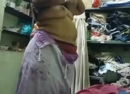 Indian aunty dress change hidden camera - video 2