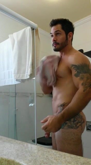 Muscle men shower