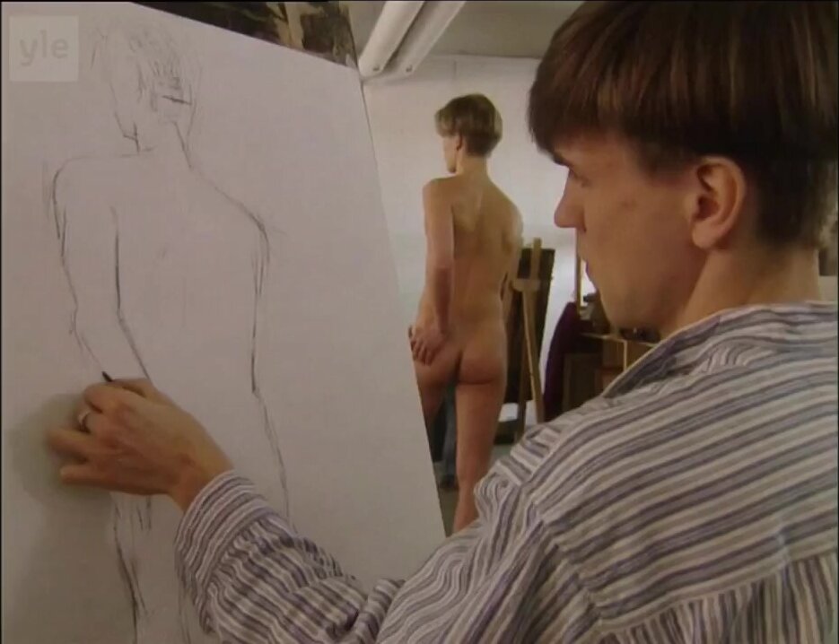 Nude modelling for art class