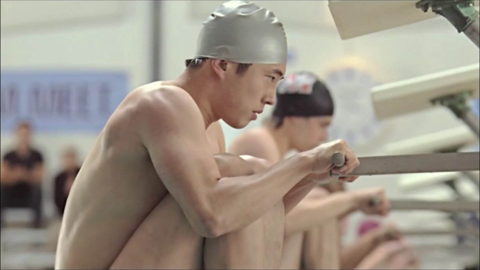 Swimmers doing backstroke commercial