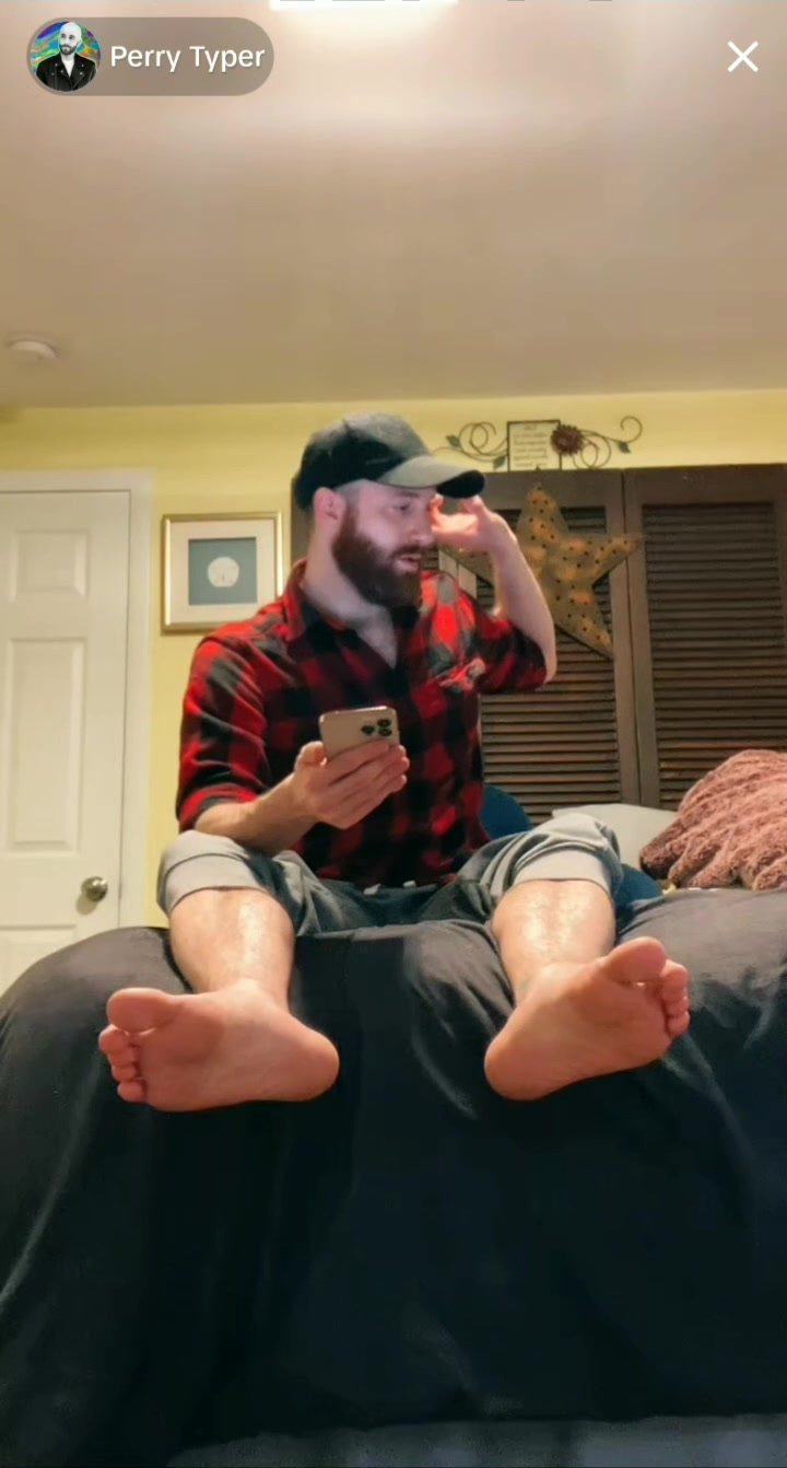 Cute man shows his feet on TikTok live
