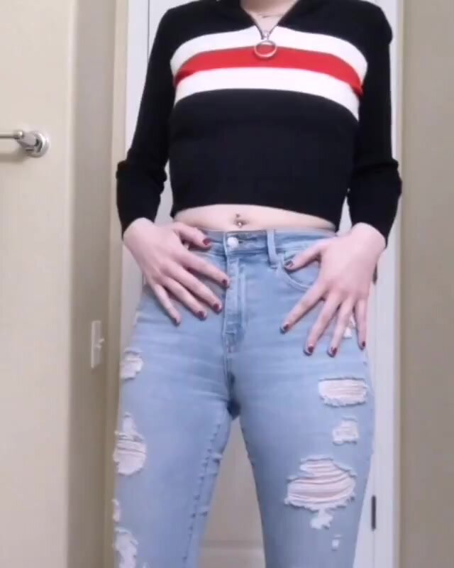 peeing light jeans