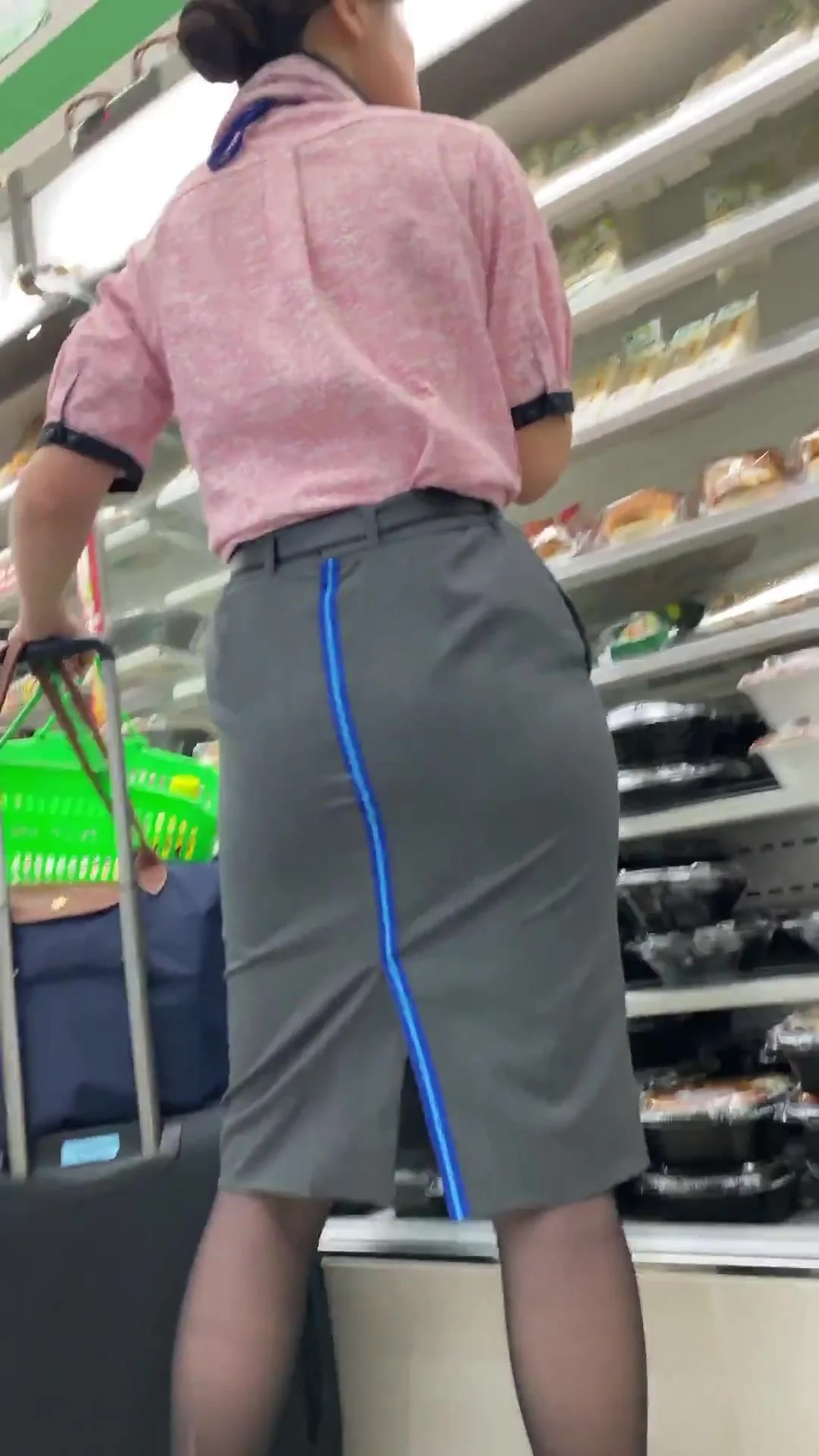 Air hostess up skirt