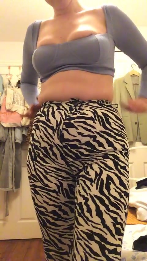 Chubby girl in tight clothes