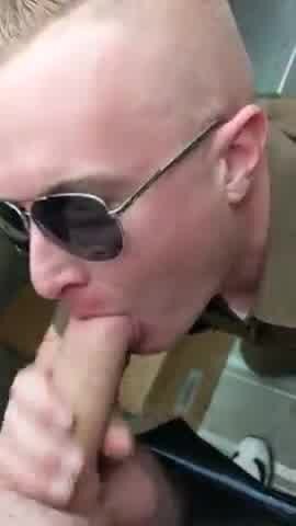Sexy UPS delivery guy sucks downlow dick in uniform