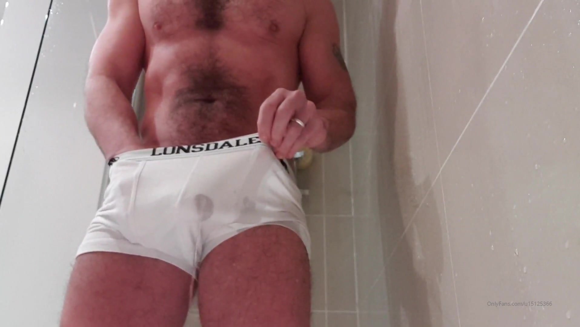 Hairy Hung UK Dad Pisses Himself
