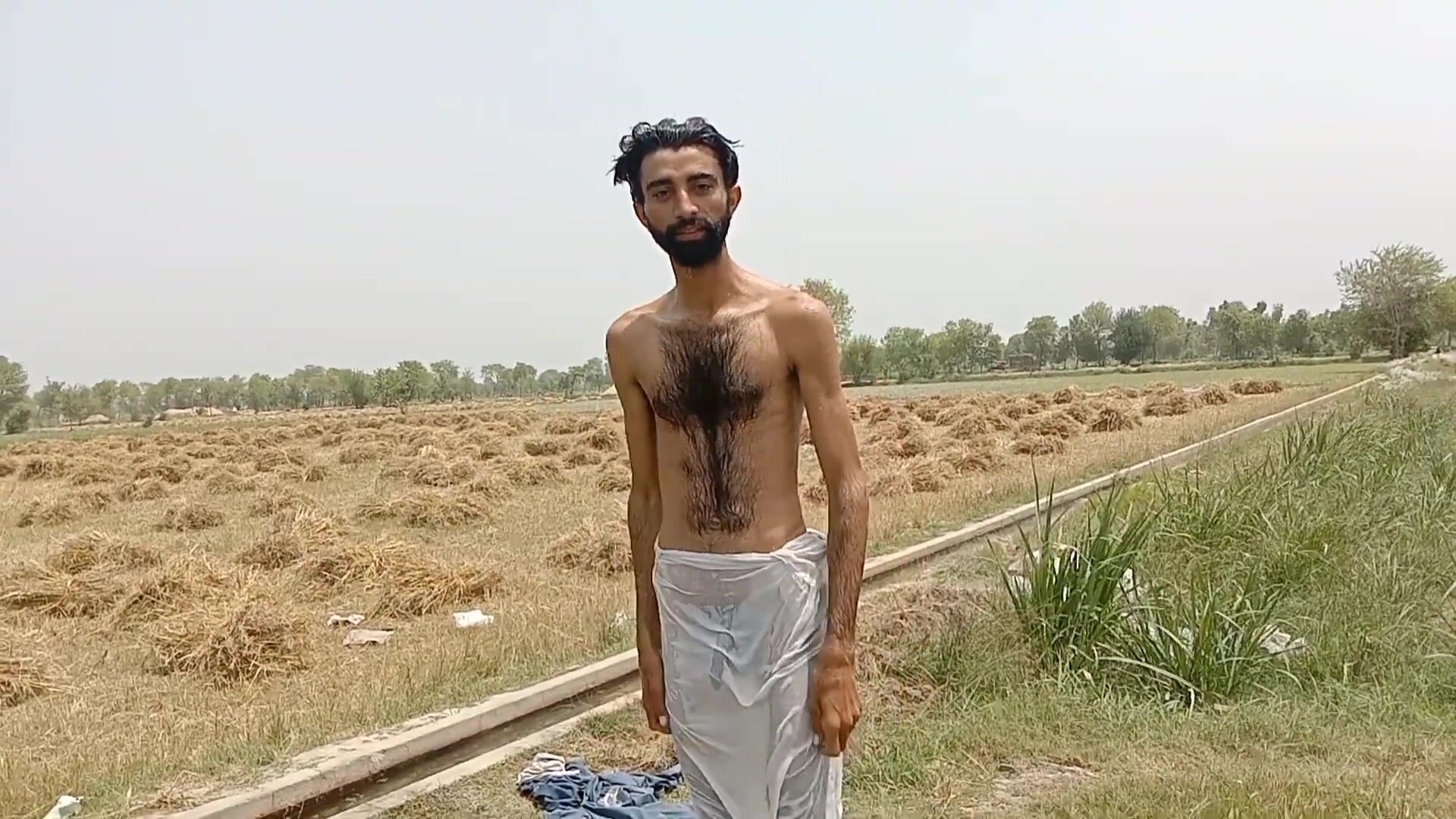 Beautiful hairy big cock paki boy in water again