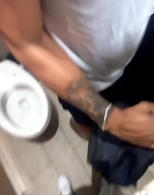 2 guys in mall restroom