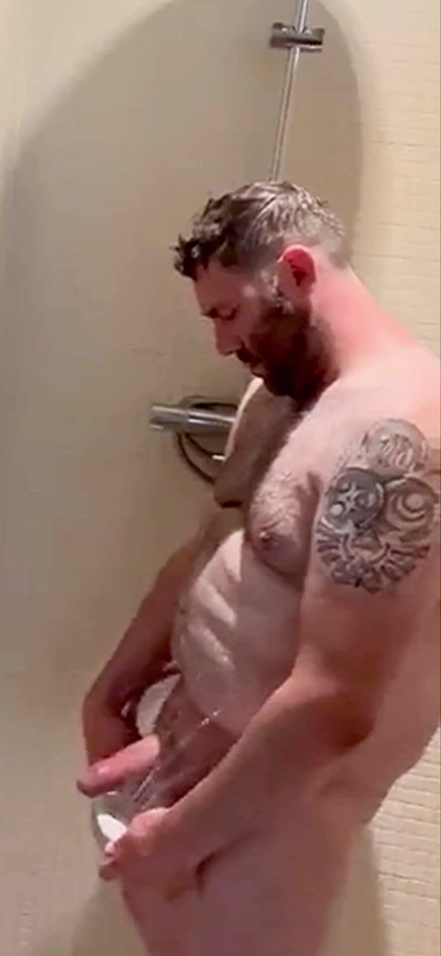 Bear cums in shower