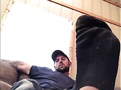 enjoy the shoes and clean his dirty feet