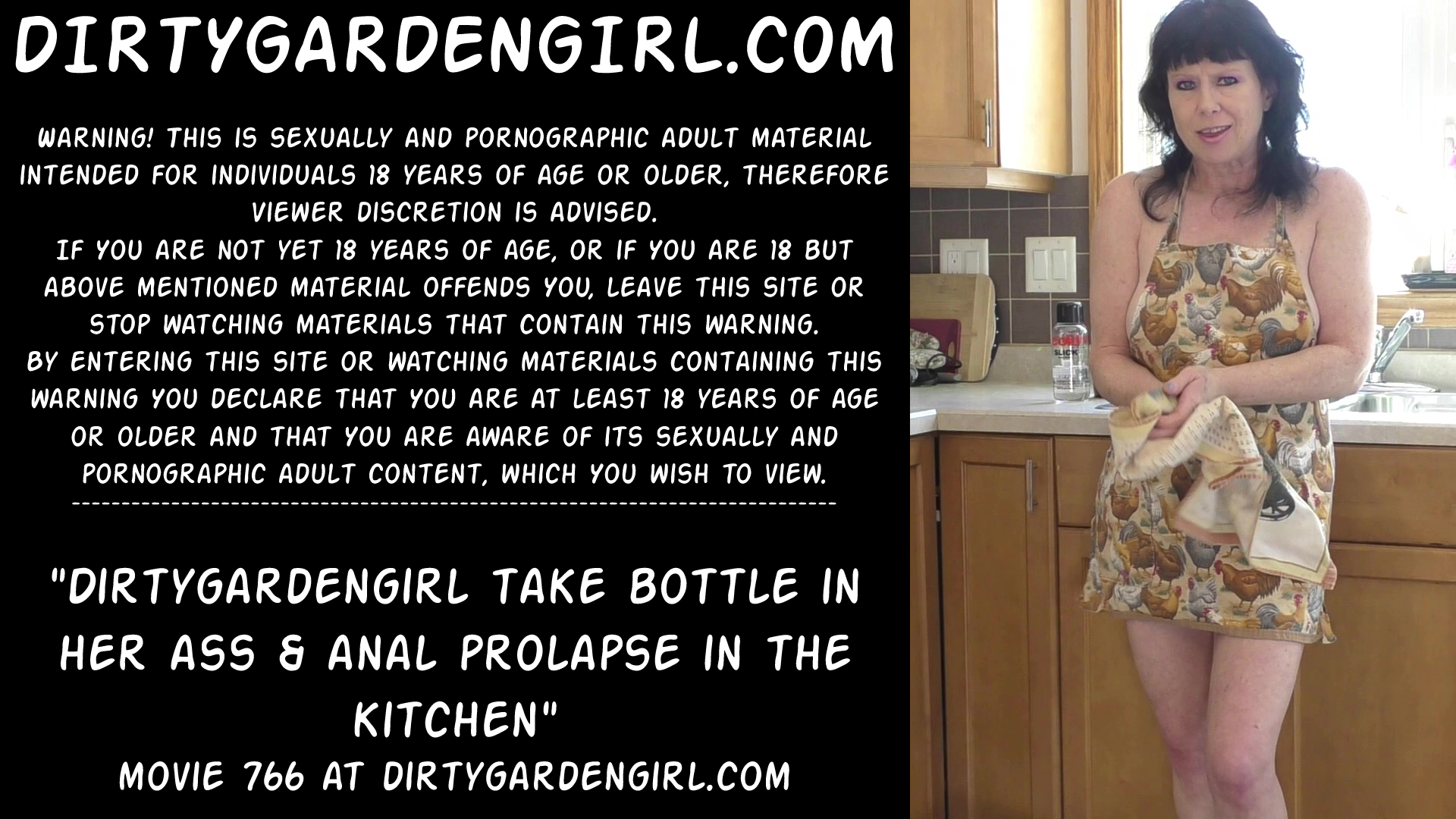 Dirtygardengirl take bottle in her ass & anal prolapse