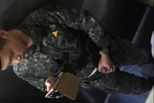 Korean soldier wank in toilet
