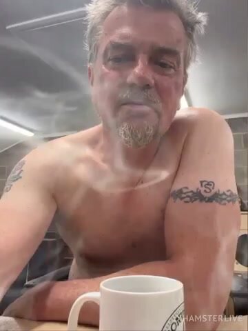 Dad on his coffee break