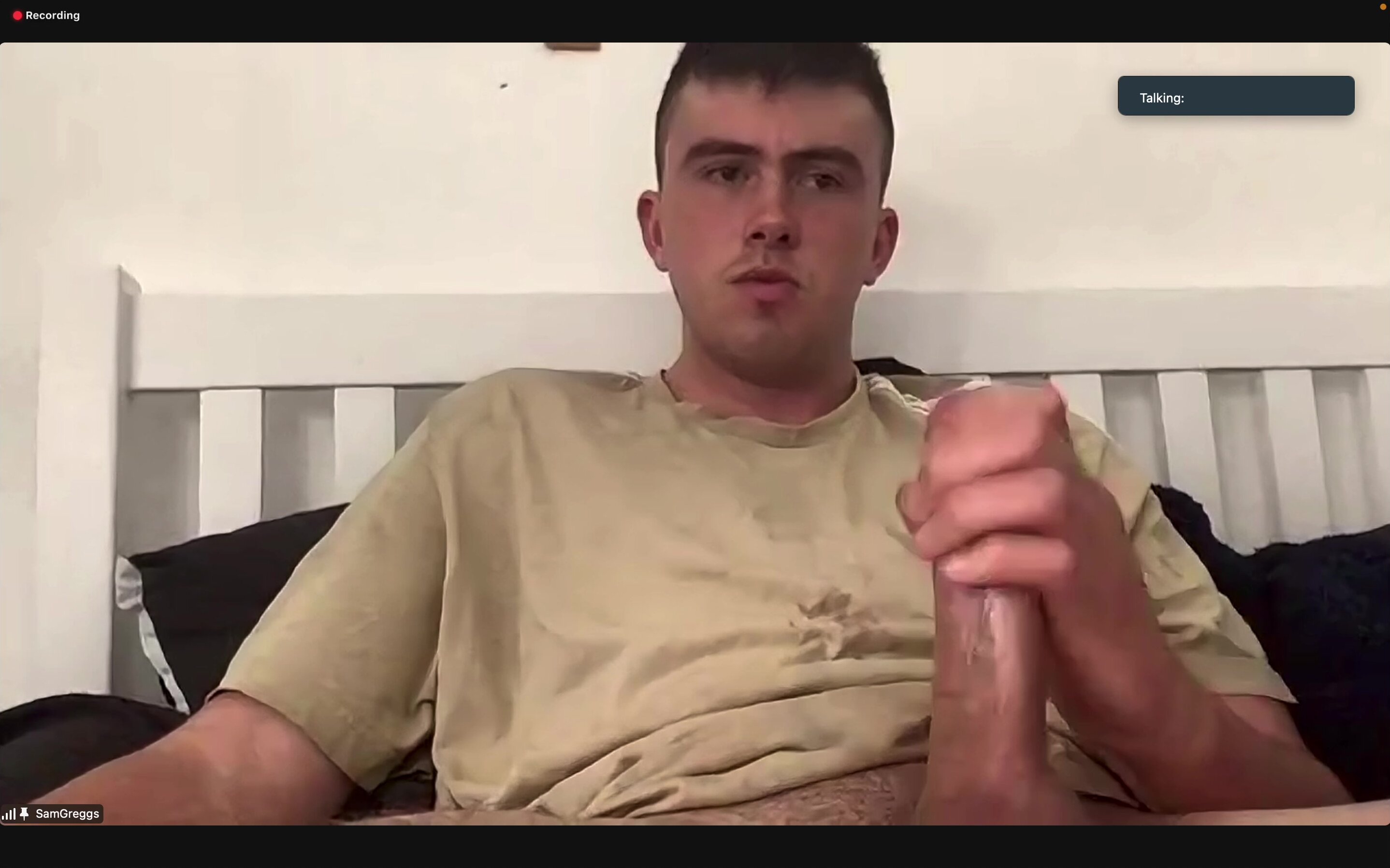 Sam Greggs bating on zoom, no cum
