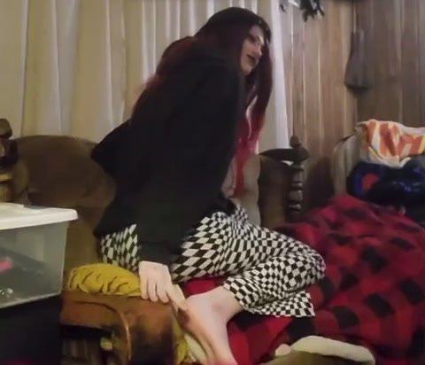 Goth Girl farts on friends face