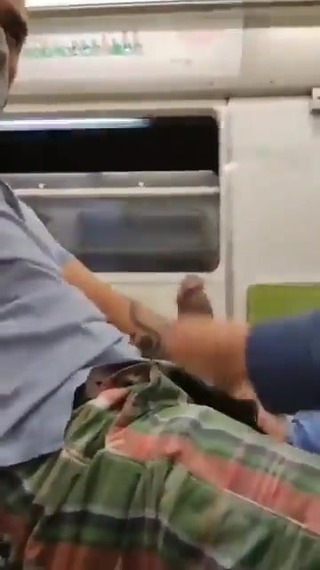 Blowjob in public transport