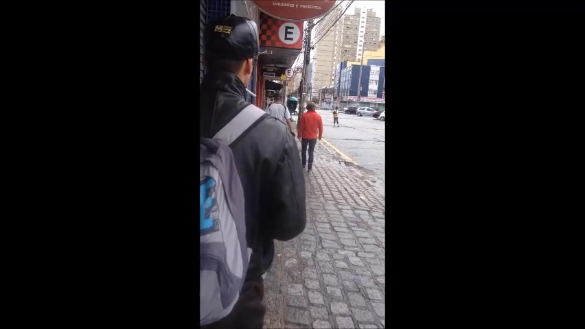 Brazilian leather guy smoking double in public