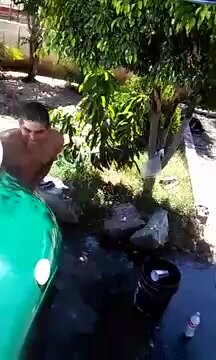 Mexican bathing outdoors
