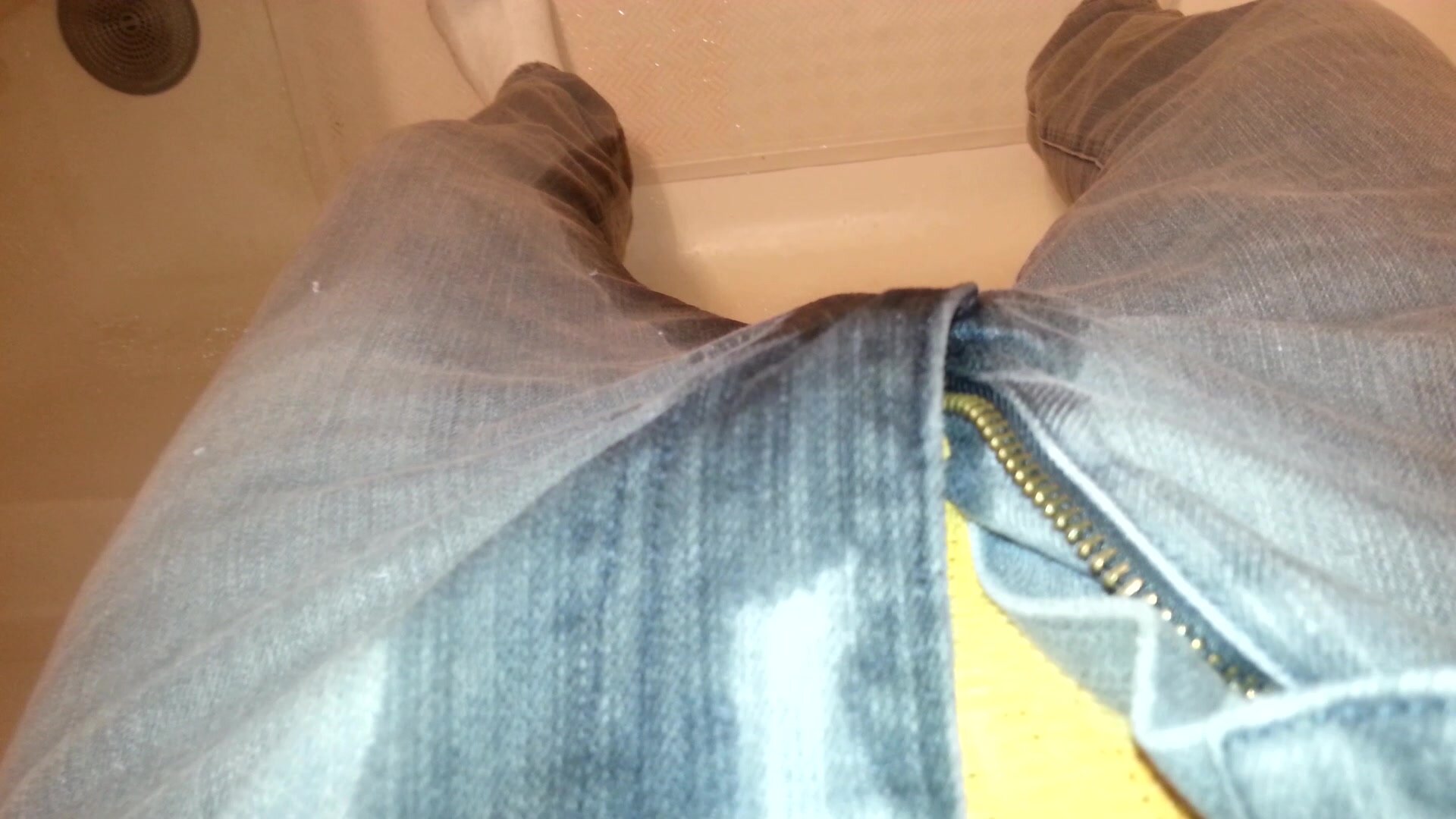 I pissed my yellow jock and jeans!