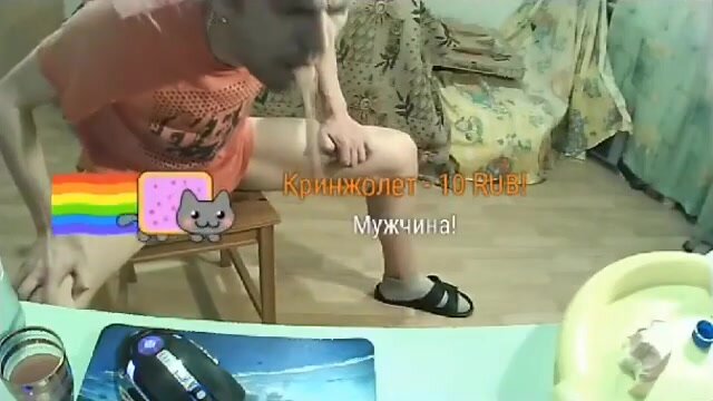 (3) Russian guy puking online