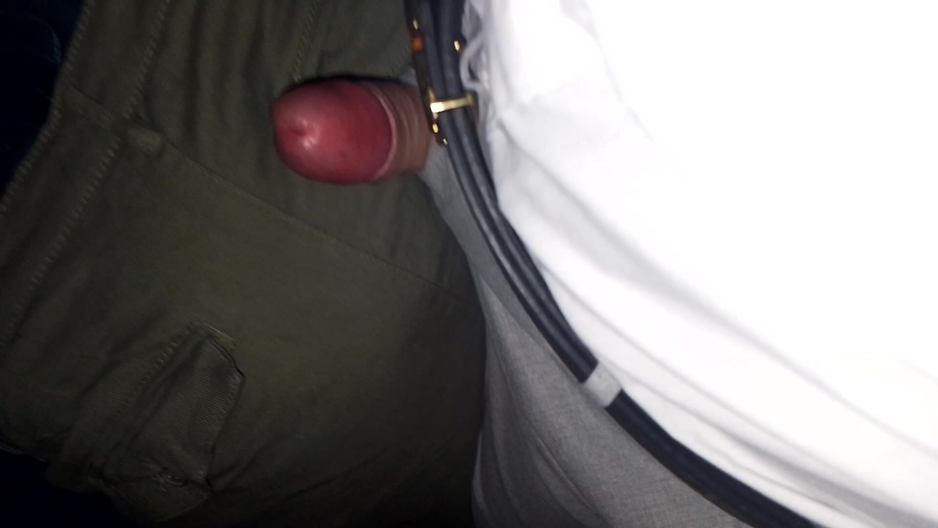 Suited rub cock on chinons slacks formal