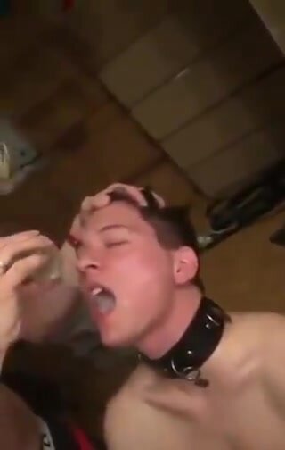Submissive faggot had to drink cum