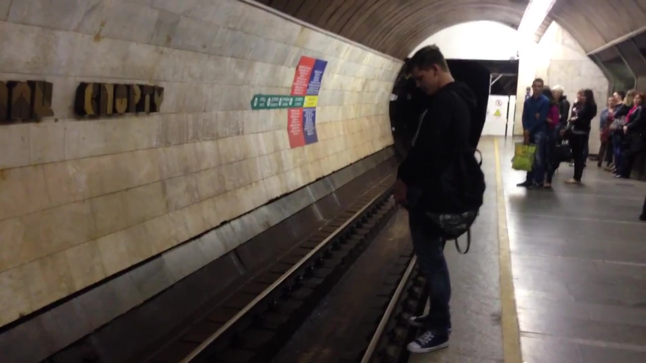 DRUNK BOY PISSING IN THE SUBWAY
