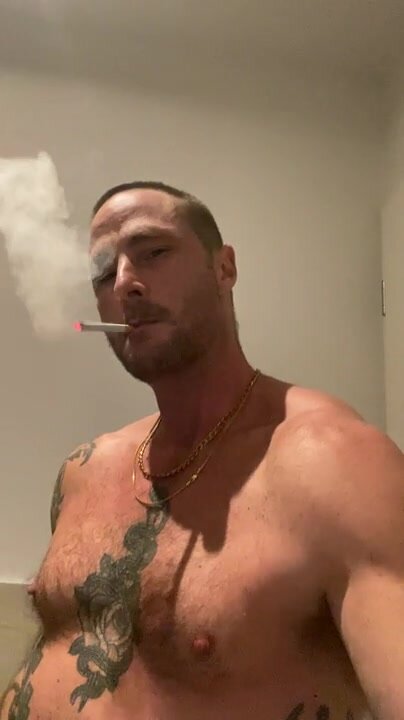 Bare chested smoker - video 12