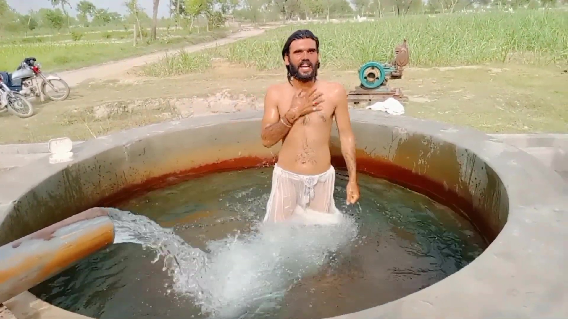 Sexy paki beast in water (also notice clothes changing)