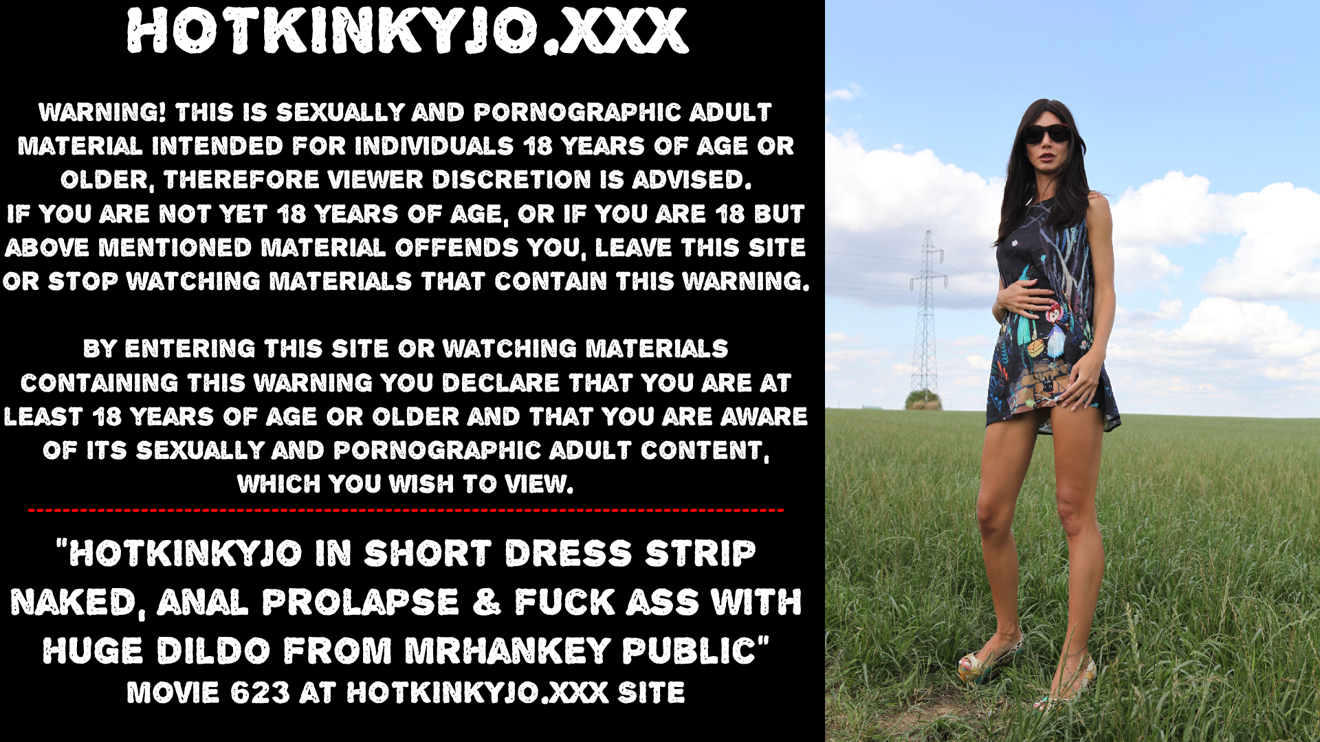 Hotkinkyjo short dress anal prolapse huge dildo public