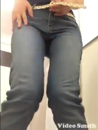 ... girl soaks jeans