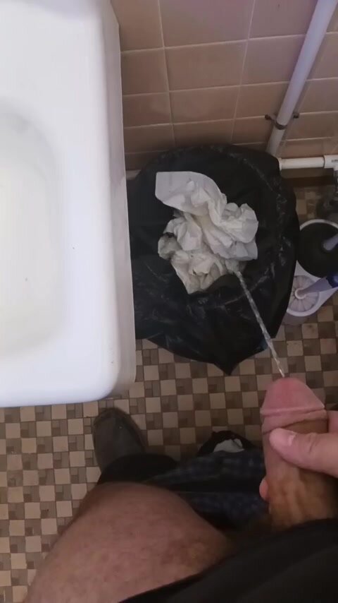Pissing around the bathroom uwu
